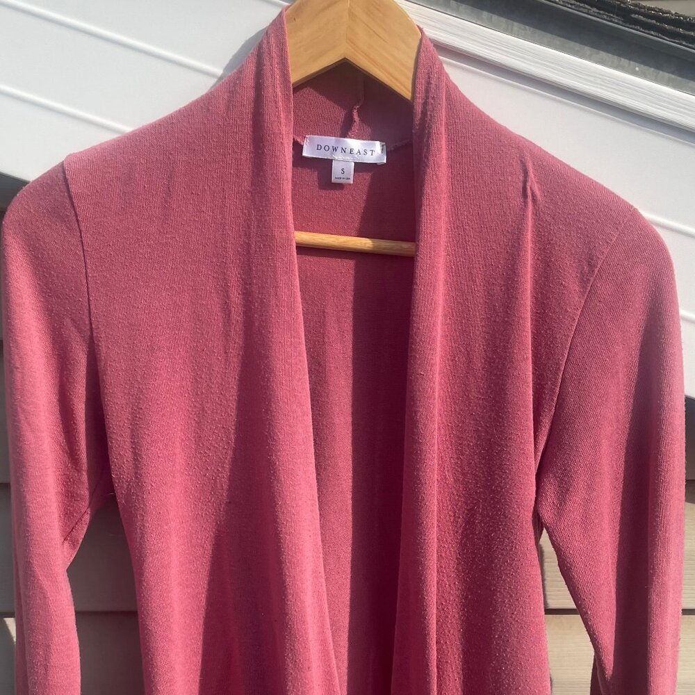 Women's Size Small Rose Colored Downeast Open Cardigan